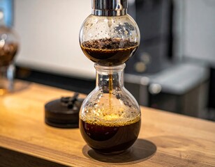 Siphon coffee brewing process captivatingly displays the art of crafting a rich, aromatic beverage
