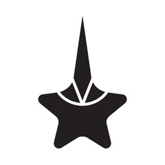 Stylized black star rocket ship icon