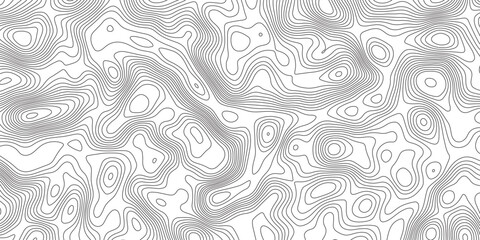 Fototapeta premium Abstract topographic contours map background. Topographic map and landscape terrain texture grid. Modern design with White background with topographic wavy pattern design. Black-white background.