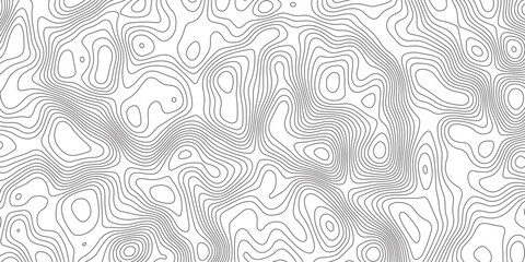Naklejka premium Abstract topographic contours map background. Topographic map and landscape terrain texture grid. Modern design with White background with topographic wavy pattern design. Black-white background.