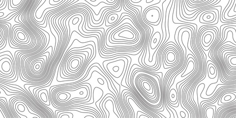 Fototapeta premium Abstract topographic contours map background. Topographic map and landscape terrain texture grid. Modern design with White background with topographic wavy pattern design. Black-white background.