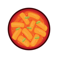 Tteokbokki Korean spicy rice cakes vector illustration