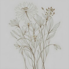 Aesthetic Botanical Line Art Set