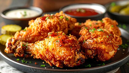 Savory Drumsticks with Dipping Sauces, Home Kitchen, Food Photography, Cozy Atmosphere