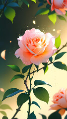 roses, garden bloom, sunny day, blue sky, floral design