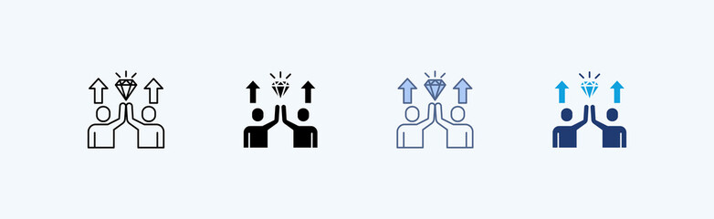 Team Motivation Multiple Icon Illustration Vector