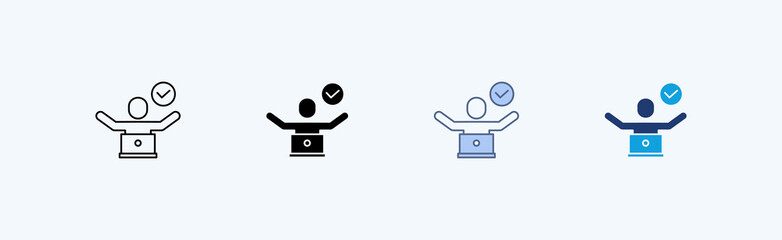 Job Satisfaction Multiple Icon Illustration Vector