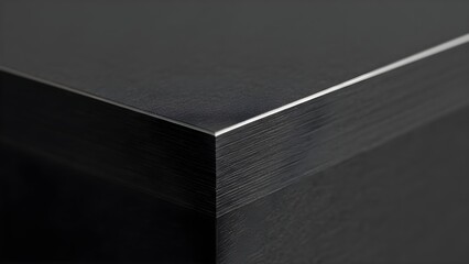 Close up of a sharp black angled surface with visible textures and details