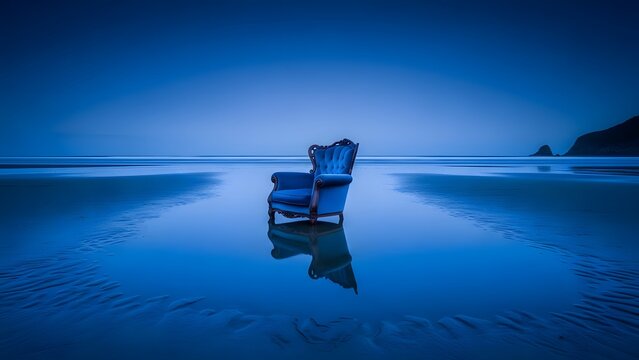Serene Beach Chair at Twilight