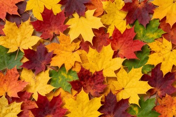 Vibrant Autumn Maple Leaves Background Texture: Fall Season Seamless Pattern