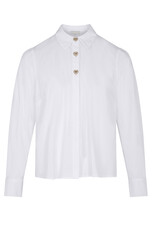 Fototapeta premium A crisp white long sleeve cropped jacket with a mandarin collar and button detail