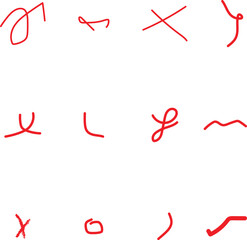 Abstract red lines and shapes on a white background creating a modern artistic design