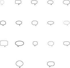 Collection of various speech bubbles with different shapes on white background vector