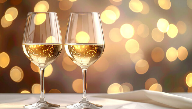Elegant Champagne Toast - A Celebration of Sparkling Moments and Golden Light.