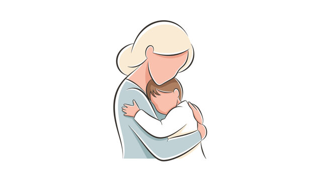 Loving mother embracing her child with gentle affection, showcasing the unbreakable bond and comfort, perfect for parenting blogs or heartfelt family projects