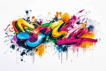 Bold graffiti design features vibrant colors and dynamic movement. Urban atmosphere infused with energy and creativity. Neural network AI generated