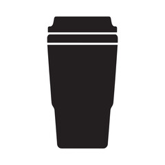 Simple black silhouette of a tall insulated tumbler cup