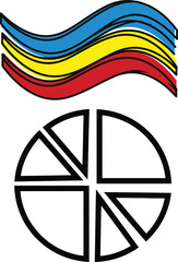 Abstract geometric composition with vibrant color gradients and clean lines suitable for modern branding digital art and graphic design projects