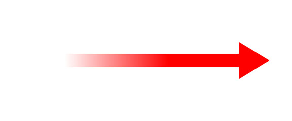 Red gradient directional arrow Isolated on transparent background