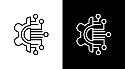 Technology White Icon Set Vector 