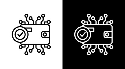 Wallet White Icon Set Vector 