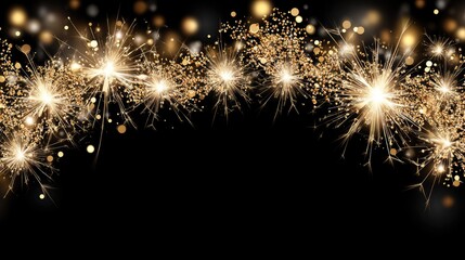 Sparkling golden lights create a festive atmosphere for celebrations and special events during nighttime gatherings and parties