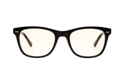 Isolated black framed glasses on a dark background for fashion and style