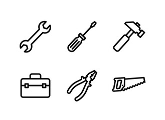 Maintenance Tools Wrench Screwdriver Hammer Toolbox Repair Tools Icons