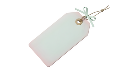 Blank white tag with string on black background for product labeling