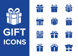 Gift box icon set. Present gift box tied, open, and sparkle for christmas, birthday, valentine, wedding event, party, celebration, and achievement success. Vector illustration