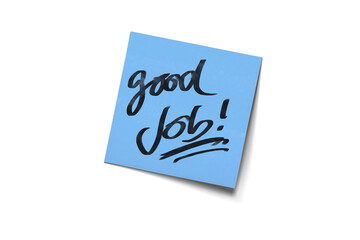 Bright blue Card With Good Job Message For Appreciation, Encouragement, And Motivation