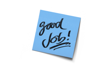 Bright blue Card With Good Job Message For Appreciation, Encouragement, And Motivation