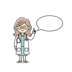 Fototapeta premium Doctor Character with Speech Bubble – Healthcare Illustration