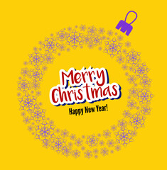 snowflakes.  merry  christmas. happy new year. Christmas greeting card.