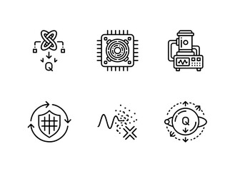 Quantum Algorithm Quantum Computing Chip Quantum Hardware Quantum Error Correction Icon Set