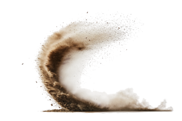 Abstract swirling dust cloud isolated on transparent background