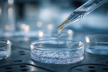 Pipette used for testing water samples in a research lab during a scientific experiment on water quality and composition