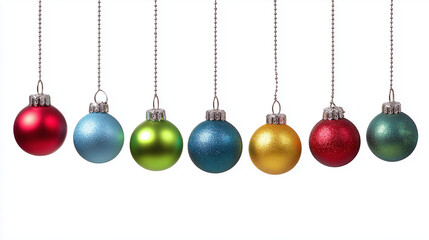 Colorful vintage Christmas glass baubles isolated on black background. Luxury retro holiday decoration balls with shiny and matte texture for new year celebration