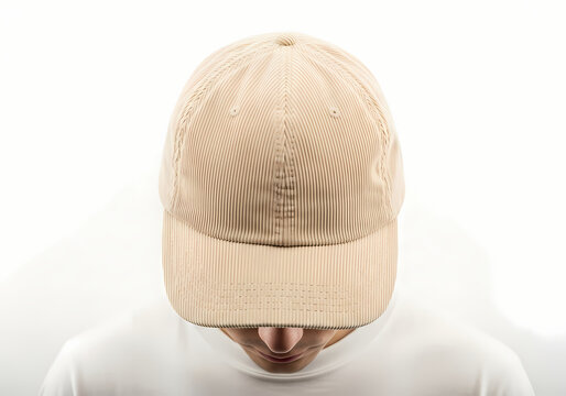 Cozy Cream Corduroy Cap Portrait