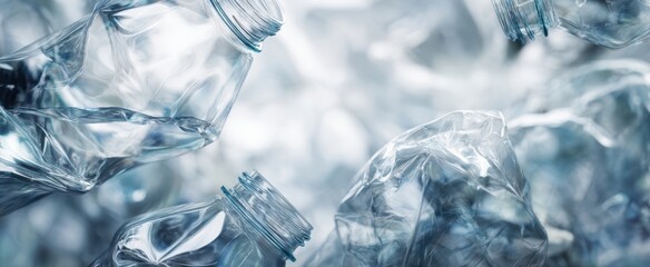 The Plastic Bottles Crushed Together in a Closeup Study of Pollution