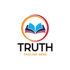 truth book education logo design vector