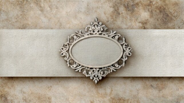 Decorative frame with ornate design on textured background ideal for displaying text or artwork in invitations or announcements