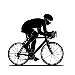 Naklejka premium Silhouette of a cyclist in motion conveying speed and determination on a road race cycling activity