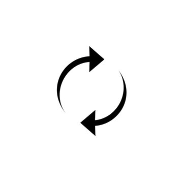 Circular arrows icon representing a refresh or synchronization action, perfect for digital interfaces and user experience design