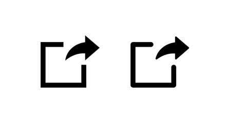 Share and export square with arrow icon. Send, sharing, and forward symbol
