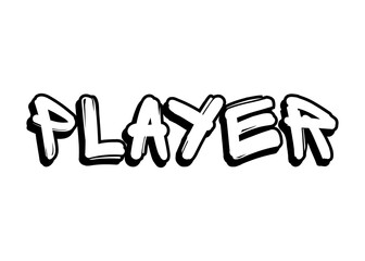 Player, graffiti vector font
Vector font word on a white background