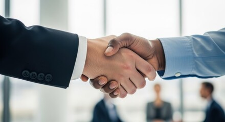 Diverse Business Professionals Shaking Hands in Agreement
