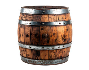 Obraz premium Wooden barrel isolated on black background