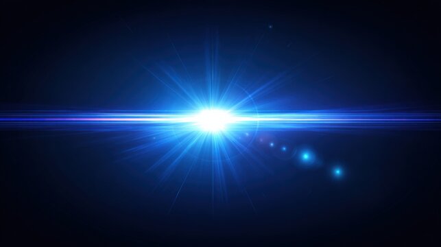 Dramatic Blue Light Flare Overlay Effect with Streaks and Bokeh for Visual Effects - Powered by Adobe