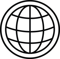 Black Outline Globe Icon world earth